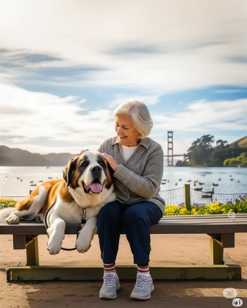 Happy customer with her healthy dog.